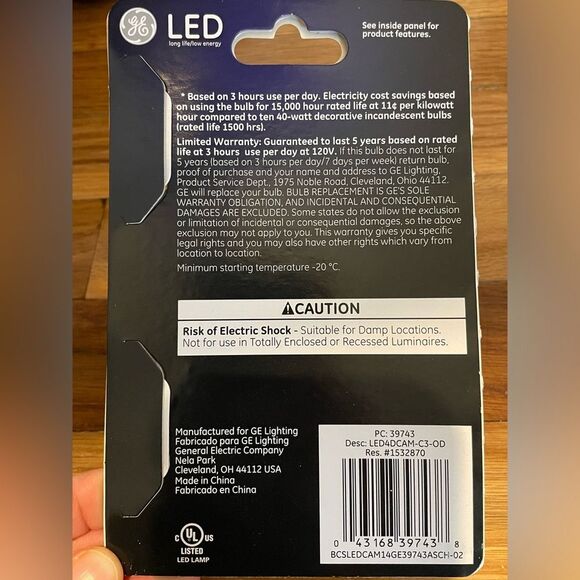 4 New GE LED Outdoor Dimmable Light Bulbs - Carriage Light - Soft White - Picture 6 of 6